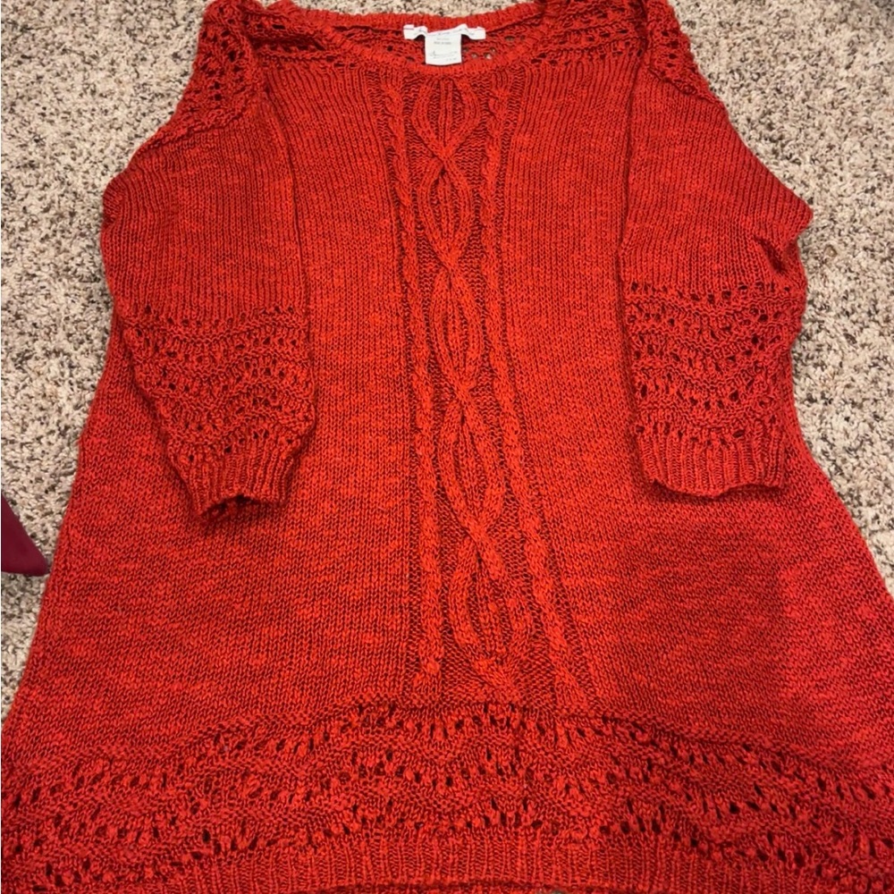 American Rag Red Knitted Women’s Long Sleeve Top Size 0X